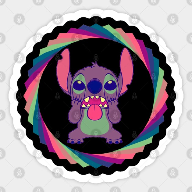 stitch retro Sticker by Rohman1610